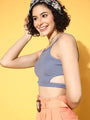 Blue Cut-out Crop Toplette - Da Intimo