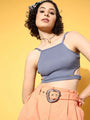 Blue Cut-out Crop Toplette - Da Intimo