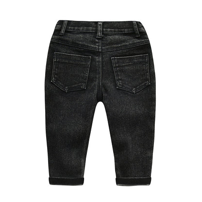 Children's High Elastic Fitting Denim Trousers