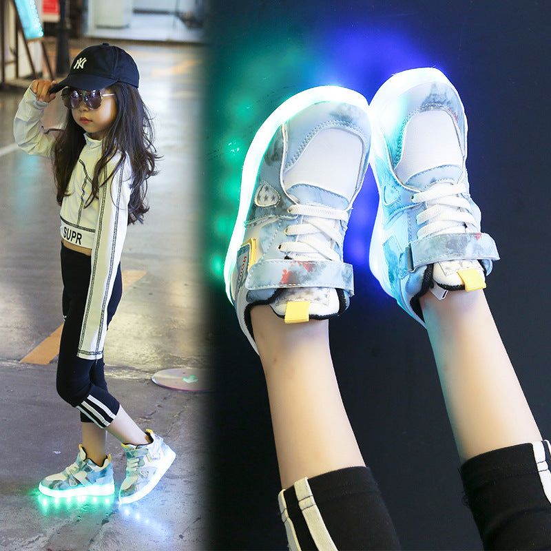 Children's Casual Light Running Soft-soled Luminous Shoes