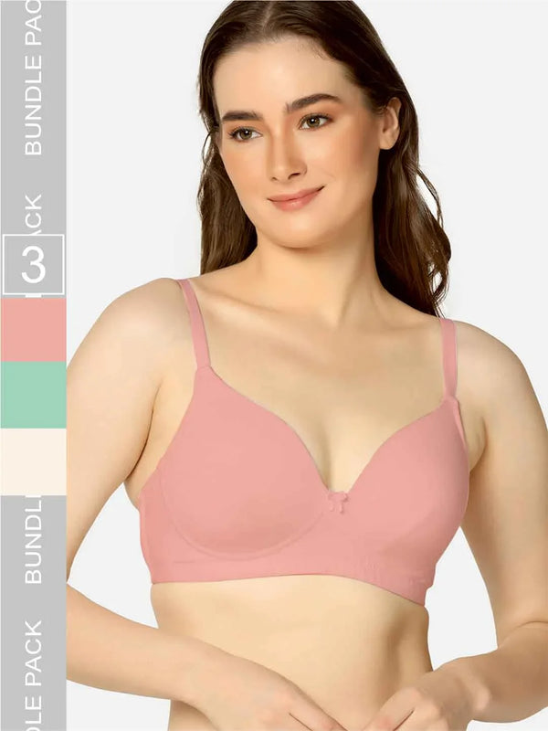 Pack Of 3 Soft Padded Everyday Comfort T-Shirt Bra - Da Intimo