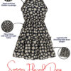 15 Women's Black Daisy Floral Sleeveless Fit & Flare Mini Dress | Summer Casual Tiered Skater Dress