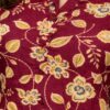 3 Women's Maroon Floral Printed Cotton Straight Kurti with 3/4 Sleeves