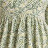 3 Women's Sage Green Paisley Printed Peplum Top