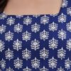 Women's Blue Printed Tunic Top | Square Neck Bell Sleeve Casual Top
