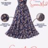 483 Women's Navy Blue Floral Printed Maxi Dress | Sleeveless Chiffon Summer Dress