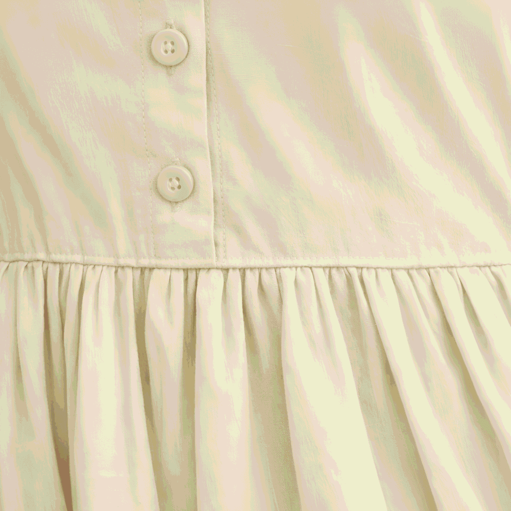 Women's Cream Shirt Collar Midi Dress | Solid A-Line Casual Cotton Blend Dress