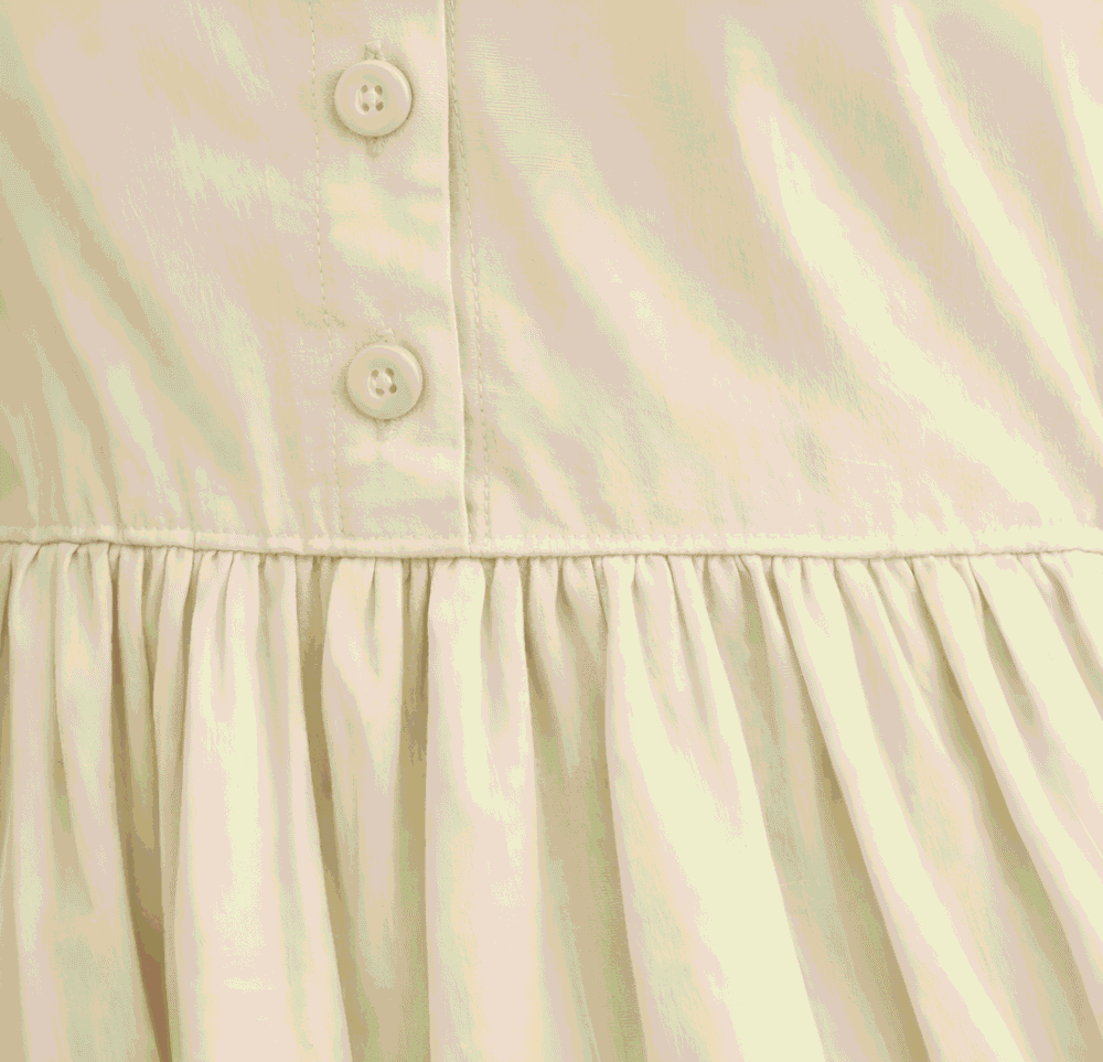 Women's Cream Shirt Collar Midi Dress | Solid A-Line Casual Cotton Blend Dress