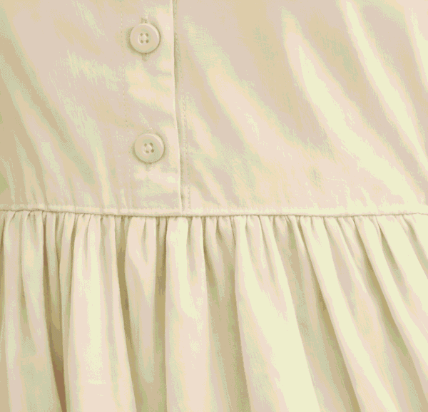 Women's Cream Shirt Collar Midi Dress | Solid A-Line Casual Cotton Blend Dress