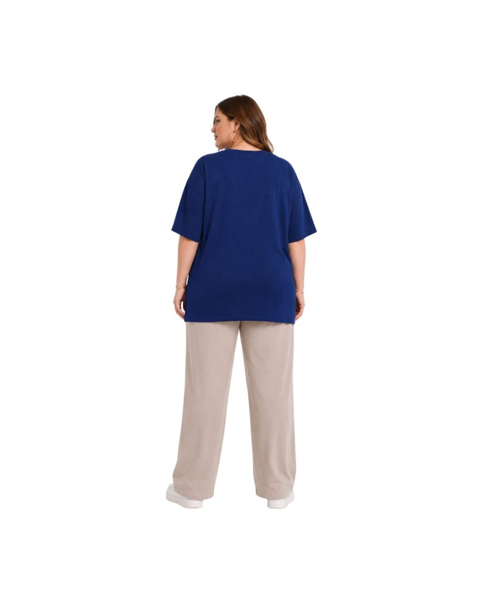 WearOne Blue Oversized Cotton T-Shirt for Women WearOne Women's Oversized Cotton T-Shirt in Blue
