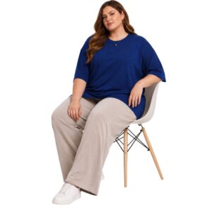 WearOne Women's Oversized Cotton T-Shirt in Blue